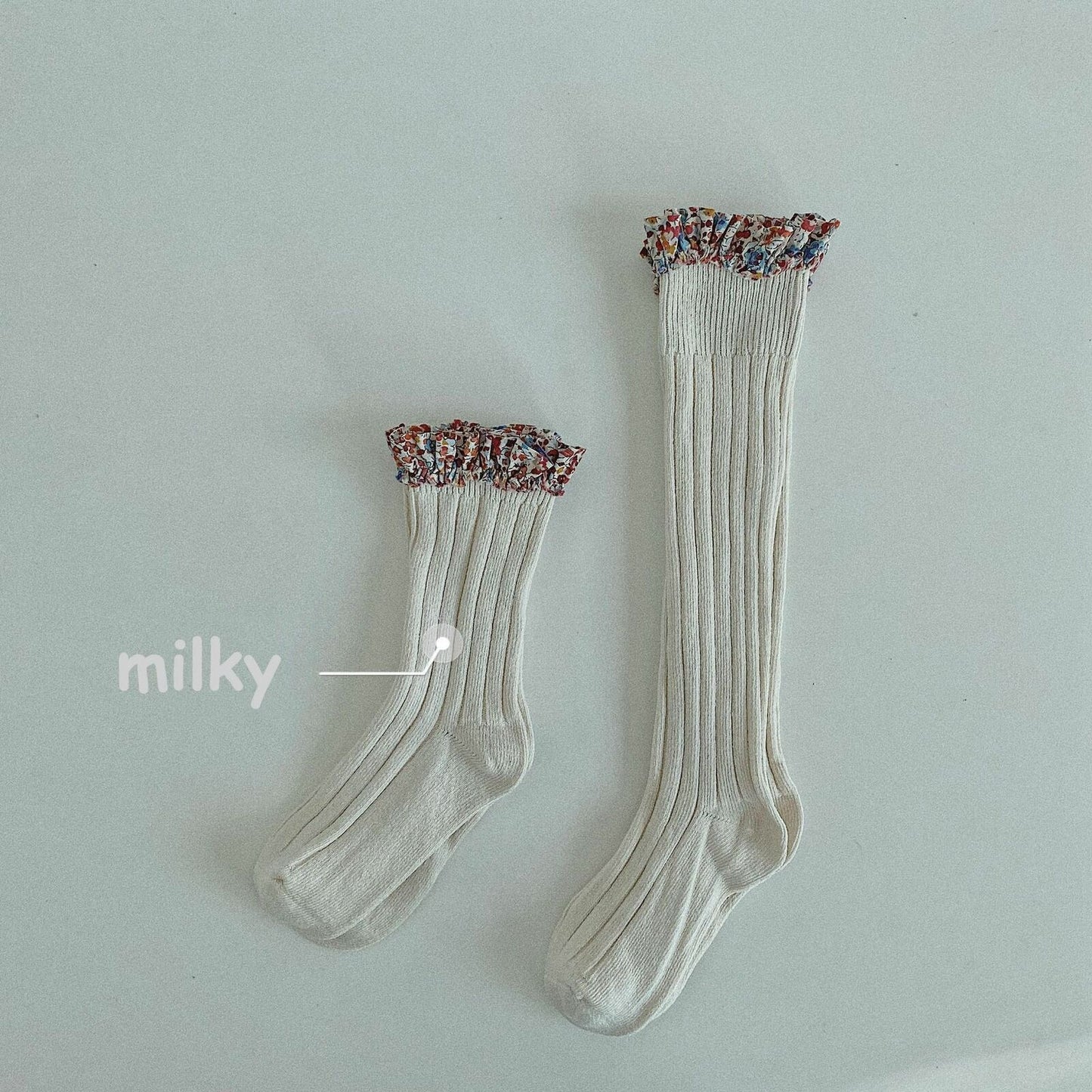 Baby Socks Floral Print Kids Lace Winter Girls Knee High Long Toddler Cotton Kid