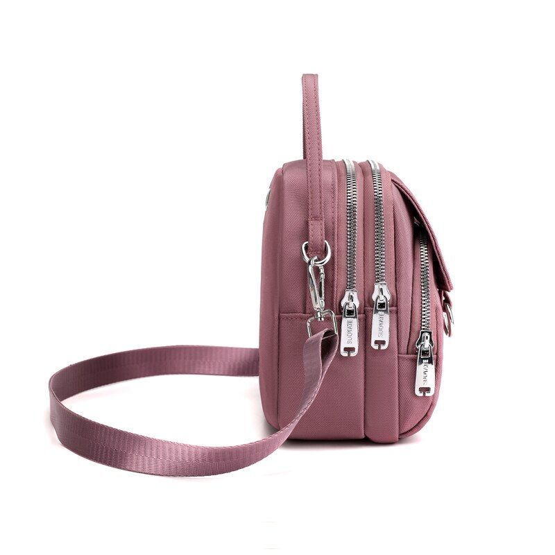 3 Layers Small Handbag Durable Fabric Shoulder Bag Mini Purse Nylon Polyester