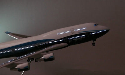 1:150 47CM BOEING 747-400 Airplane Led Sound-Controlled Light Resin Plane Model