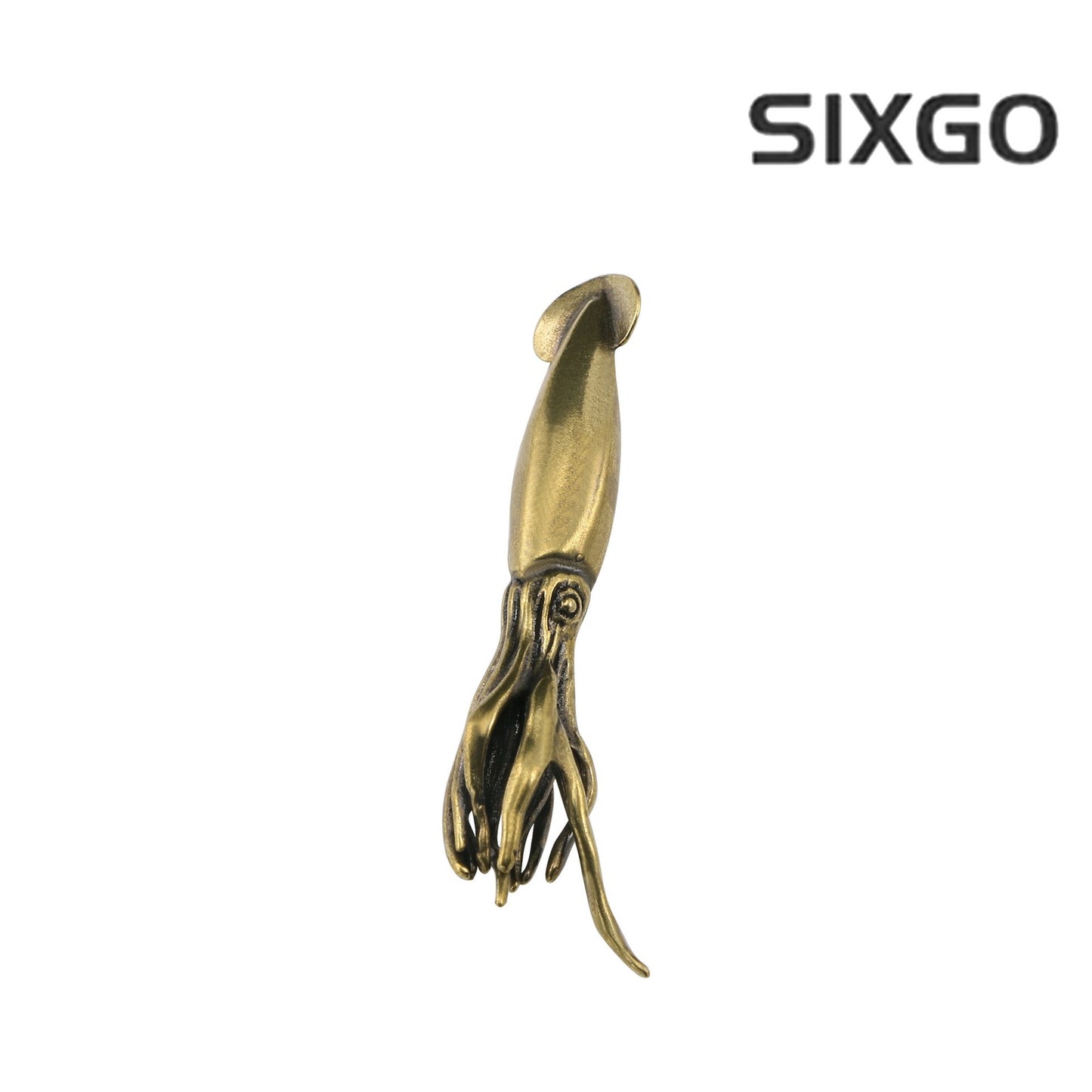 Brass Squid Cuttlefish Mini Decorative Figurines Marine Animals Desk Decoration