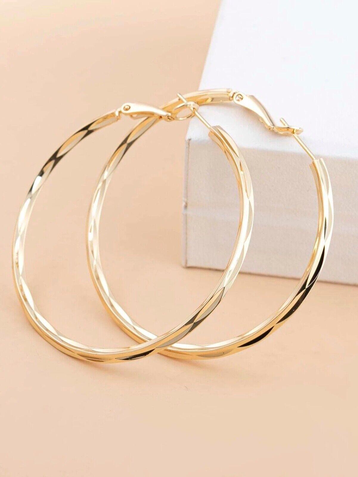 Aretes Argollas En Oro 10k Pendientes Joyería Fina De Moda Regalos Para Mujer X