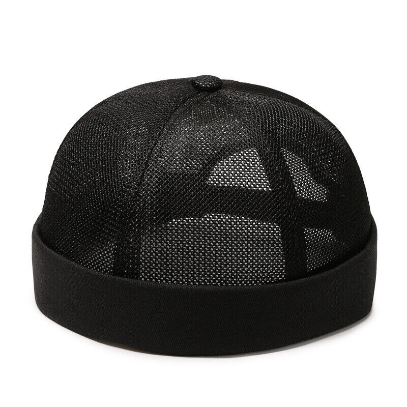 Men's Retro Brimless Hat Skull cap Sailor Cap Beanie Rolled Cuff Adjustable*