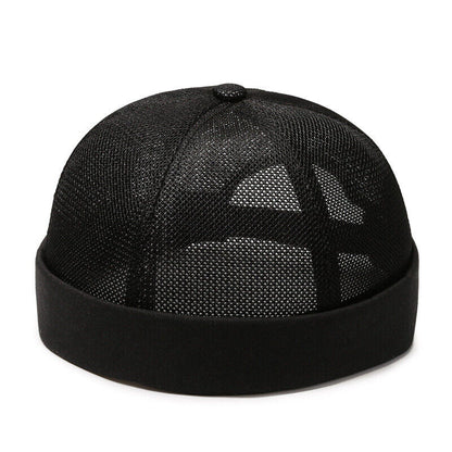 Men's Retro Brimless Hat Skull cap Sailor Cap Beanie Rolled Cuff Adjustable*