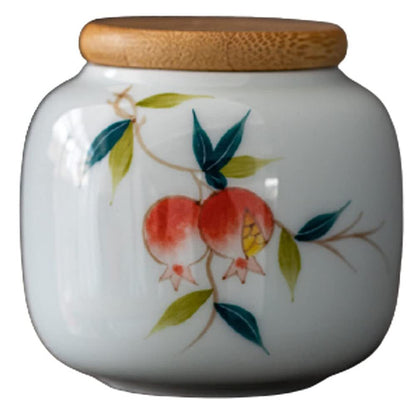 8.5cm Hand Painted Ceramic Tea Cans Sealed Jar Household Tea Caddy Storage Cans
