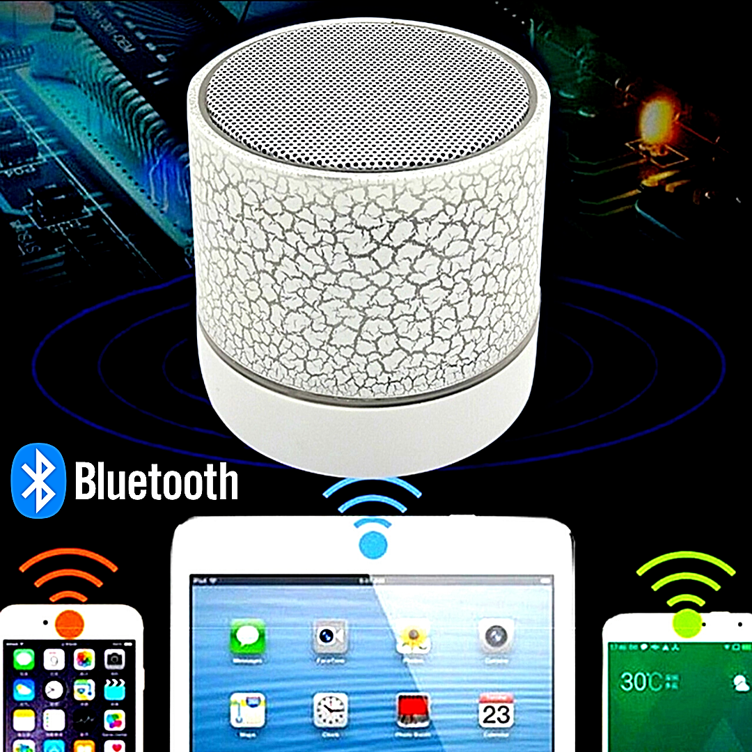 Bocinas Bluetooth Parlantes Portables Recargables Altavoz Portatil con Luz Led