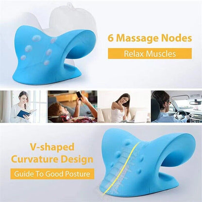 Neck And Shoulder Relaxer Pain Relief Support Cervical Spine Traction Pillow New