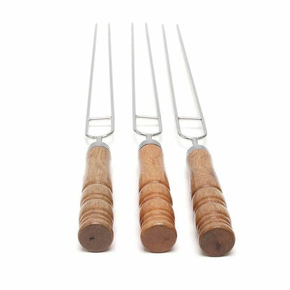 BBQ Forks 5pcs U-Shape Roasting Stainless Steel Barbeque Skewers Outdoor Cooking