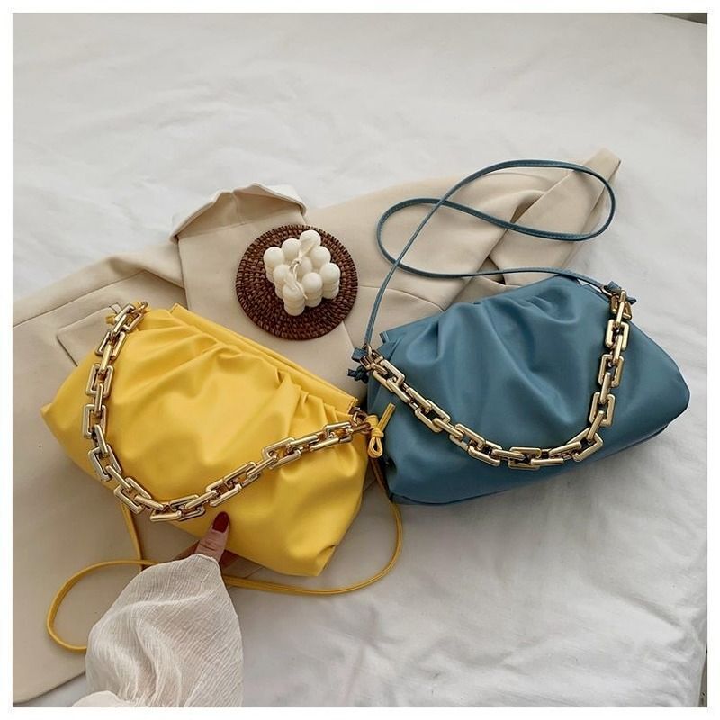 Shoulder Bags Synthetic Leather Pleated Cloud Bag Crossbody Purse 17*20/28*8 CM