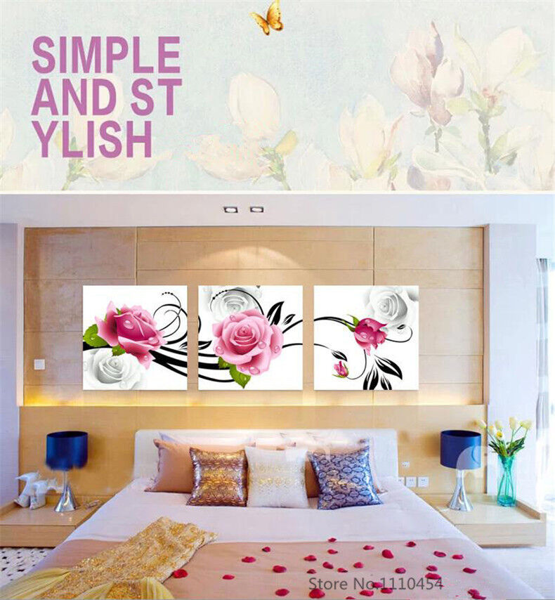 5D DIY Diamond Embroidery Triptych Roses Diamond Mosaic Pictures of Rhinestones