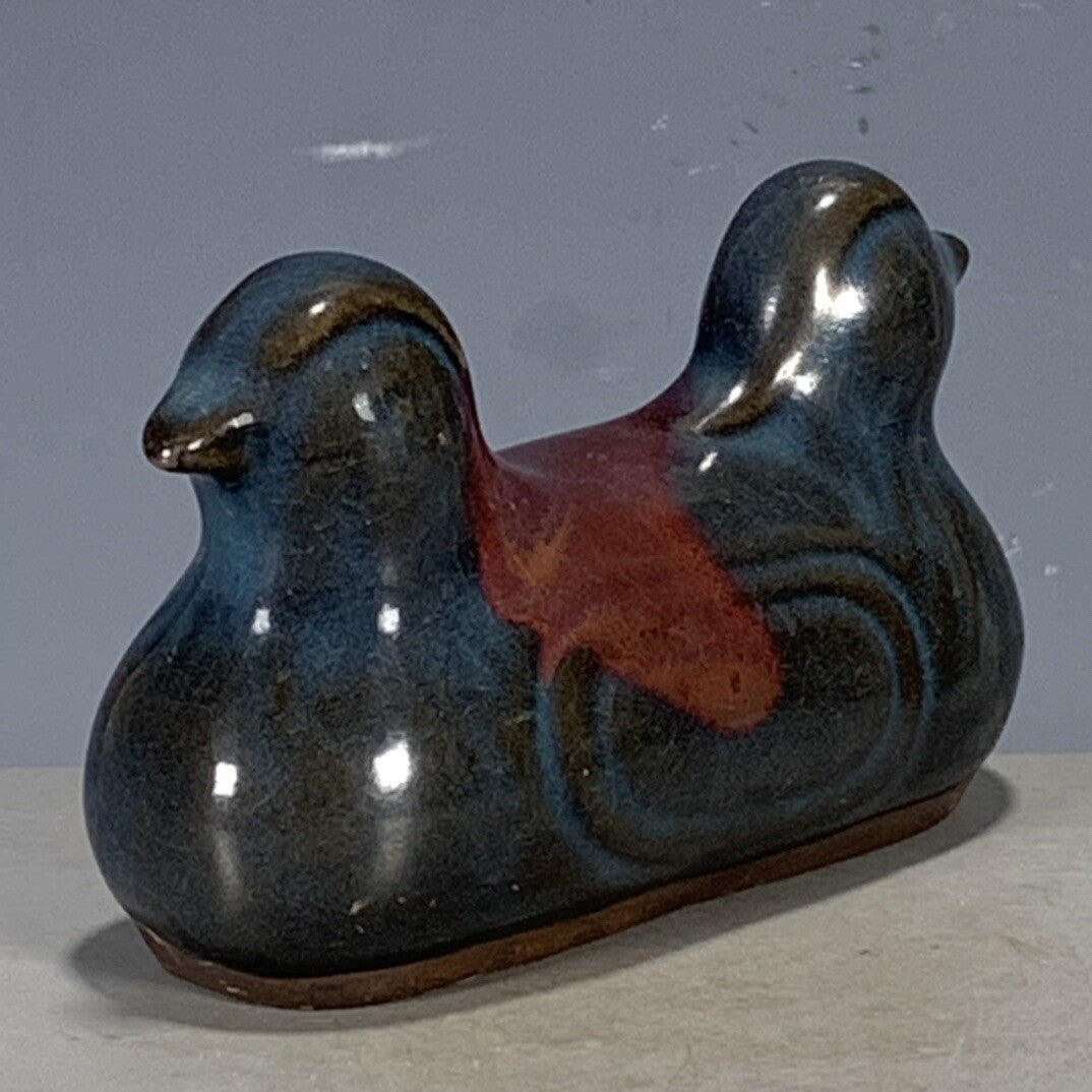 Chinese Antique Song Jun Porcelain Ceramics Mandarin Duck Penholder Tea Pet