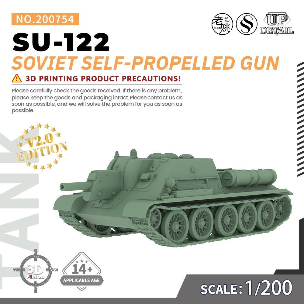 SSMODEL SS200754 1/200 Military Model Soviet SU-122 Self-Propelled Gun