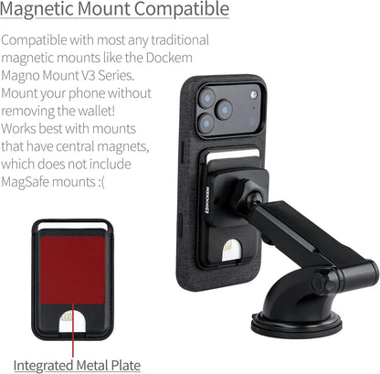 Ionic Slim Wallet Compatible with Magsafe and Built-In Metal Plate for Magnetic
