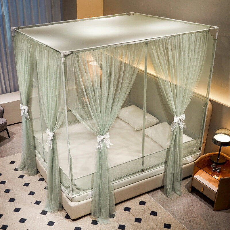 Mosquito Net Double Layers Bed Netting With Zipper Tubes Summer Curtain For Bed
