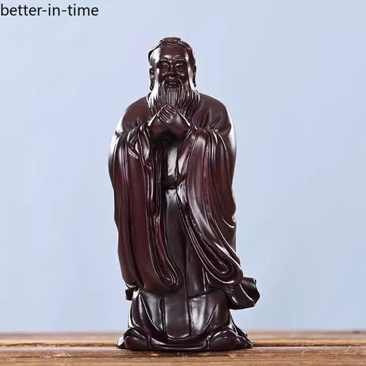 Wooden Carvings of Confucius Ornaments Statues Confucius Saints Rosewood