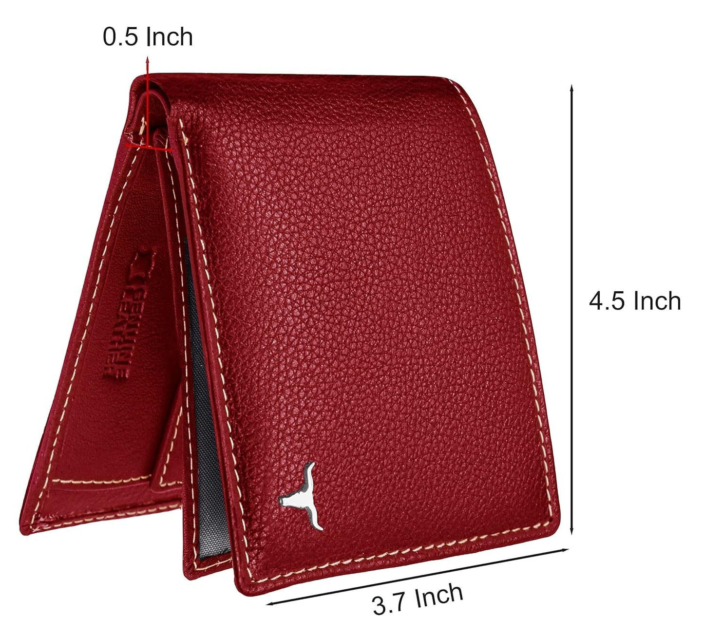New Red Bi-Fold Leather Men's Wallet RFID Protection Gift Item