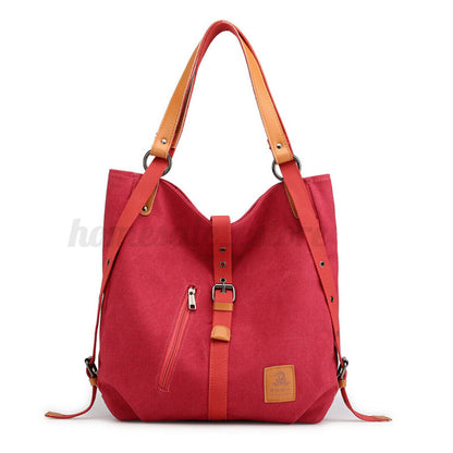 Women Canvas Backpack Shoulder School Bag Messenger Travel Handbag Tote