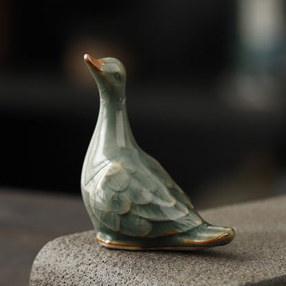 1Pc Exquisite Ceramic Cute Duck Tea Table Decoration Accessories Tea Pet