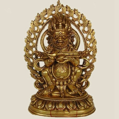 Buddhist Handmade Brass Statue Mahakala Two Arm Maha Gala Mahakala Collection