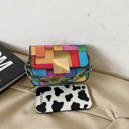 Shoulder Bag Printing Chain Female Phone Fashion Small Handbag Synthetic Leather
