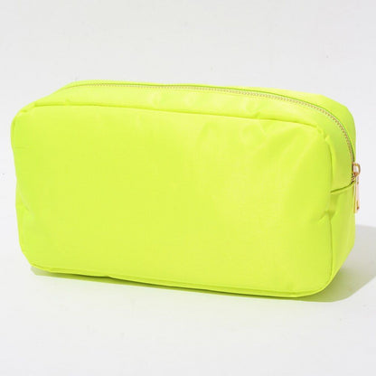 Waterproof Nylon Pouch Cosmetic Bag Letters Patch Makeup Bag Big Toiletry Purse