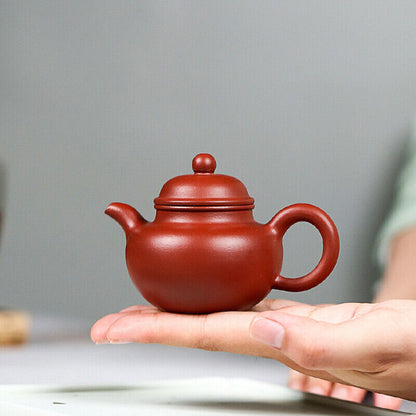 3.4oz Handmade Tea Pot Marked Zisha Dahongpao Clay With Infuser Holes China Pot