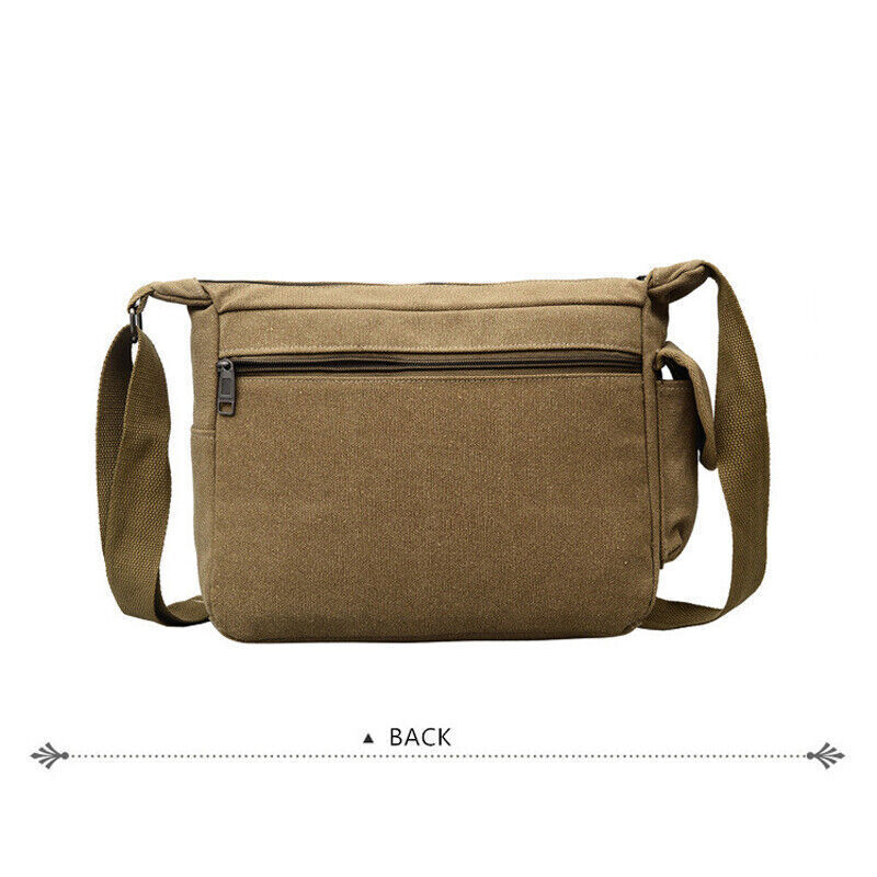 Canvas Sling Bag Men Shoulder Messenger Bag Vintage Crossbody Military Satchel V