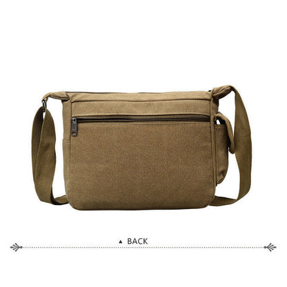 Canvas Sling Bag Men Shoulder Messenger Bag Vintage Crossbody Military Satchel V