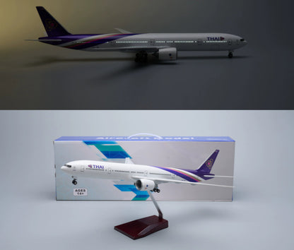 47CM 1:157 THAI BOEING 777-300ER Plane Led Sound-controlled Light Resin Model