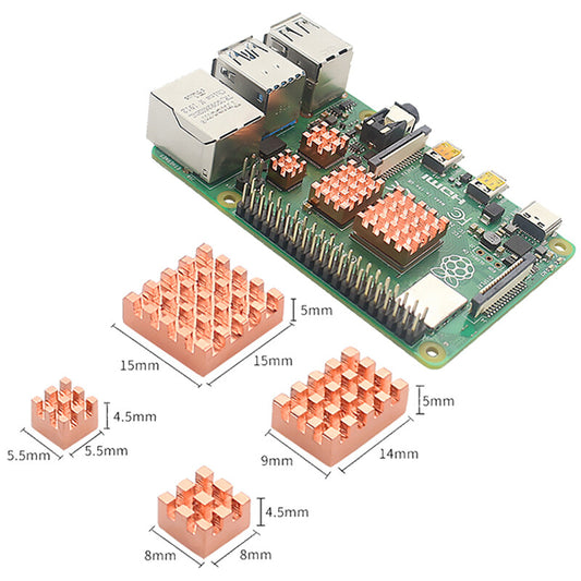 4Pcs Copper Cooler Heat Sink Kit Replacement For Raspberry Pi 4 Model B