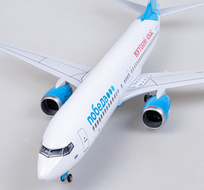 47CM Pobeda BOEING 737 Airplane Led Sound-controlled Light Resin Aircraft Model