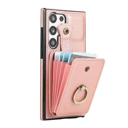For Samsung Galaxy S25 Ultra/S25+ Case Wallet with Card Holder 360°Rotation Ring
