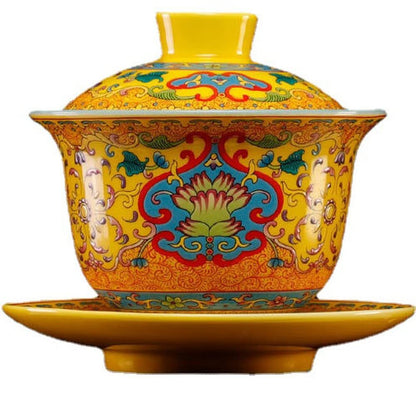 130ml Antique Ceramics Gaiwan Teacup Household Tea Bowl Tea Set Tureen Tea