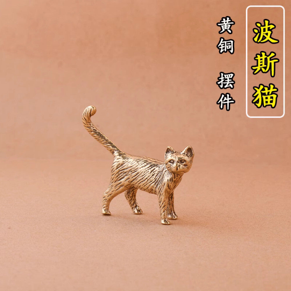 Solid Brass Kitten Cute Copper Cat Retro Copper Cat Tea Pet Animal Ornament