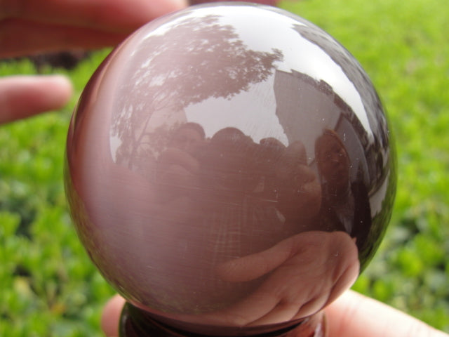 HOT SELL ASIAN QUARTZ CAT EYE CRYSTAL HEALING BALL SPHERE 40-80MM