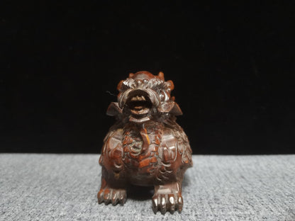 Excellent Chinese Boxwood Carved Dragon Turtle Statue Collection Sculpture Art