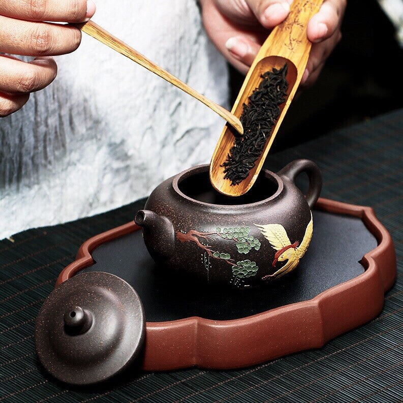 190ml Yixing Zisha Purple Clay Handmade Eagle Bird Words Tea Pot Teapot Tea Set