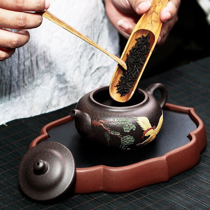 190ml Yixing Zisha Purple Clay Handmade Eagle Bird Words Tea Pot Teapot Tea Set