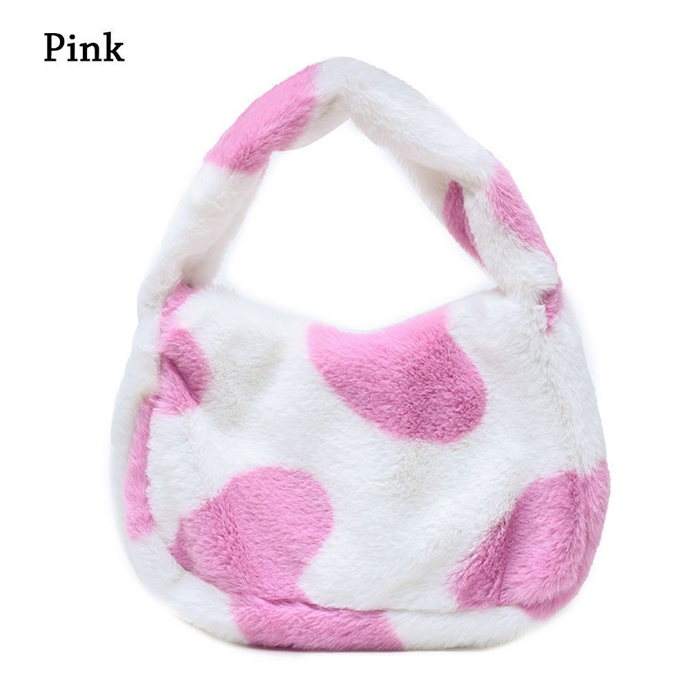 1pc Women Girls Fluffy Shoulder Bag Top-handle Bag Female Autumn Winter Handbag