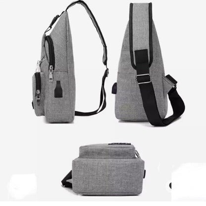 USB Charging Sport Sling Anti-Theft Shoulder Bag Crossbody Bags Chest Daypack