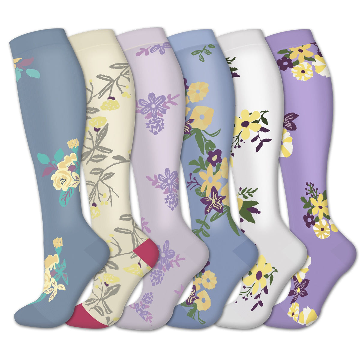 5/6pairs Compression Socks Stockings Womens Mens Knee High Medical