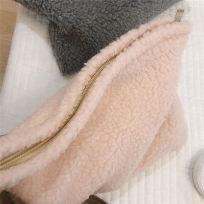 Plush Pencil Case Cosmetic Makeup Pouch Bag Soft Travel Toiletry Bag Organizer