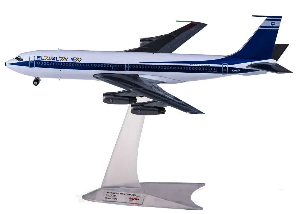 1:200 Herpa El Al BOEING 707-400 Passenger Airplane Diecast Plane Aircraft Model