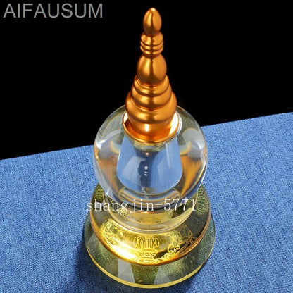 19cm Crystal Stupa Buddhism Tantra Sarira Dagoba