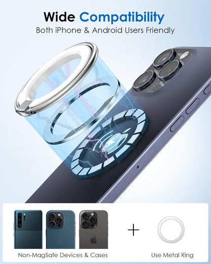 Upgraded Magsafe Phone Ring Holder - Magnetic Grip Stand & Finger Kickstand, Dua