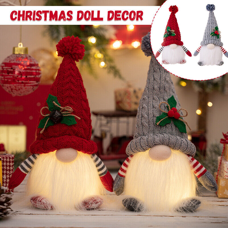 11in Christmas Doll Ornament With Light XMAS Home Decorations Gifts for New Year
