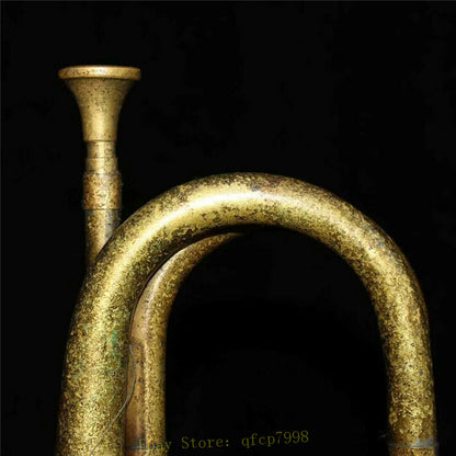 12.2" Old Chinese Pure Copper Hand-made Suona Trumpet Horn Bugle Collected