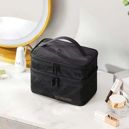 Double Layer Mesh Makeup Bag Cosmetic Organizer Transparent Travel Wash Case 1PC