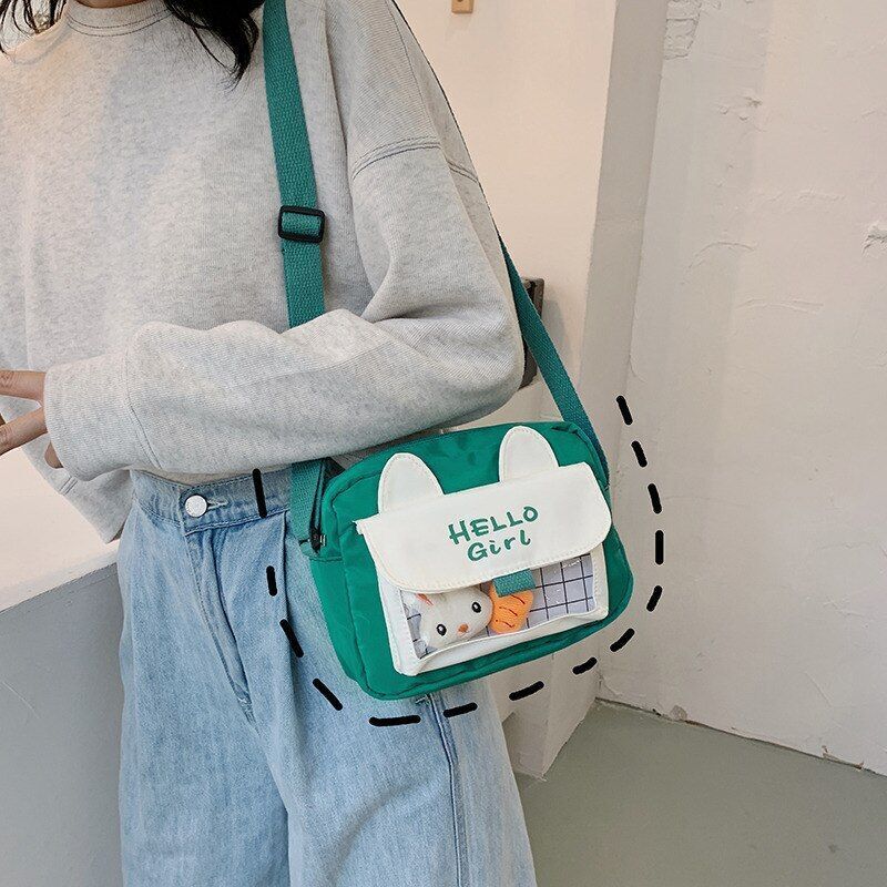 Canvas Bag Messenger Bag Shoulder Purse Shopping Handbag Crossbody 21*16*6.5 CM