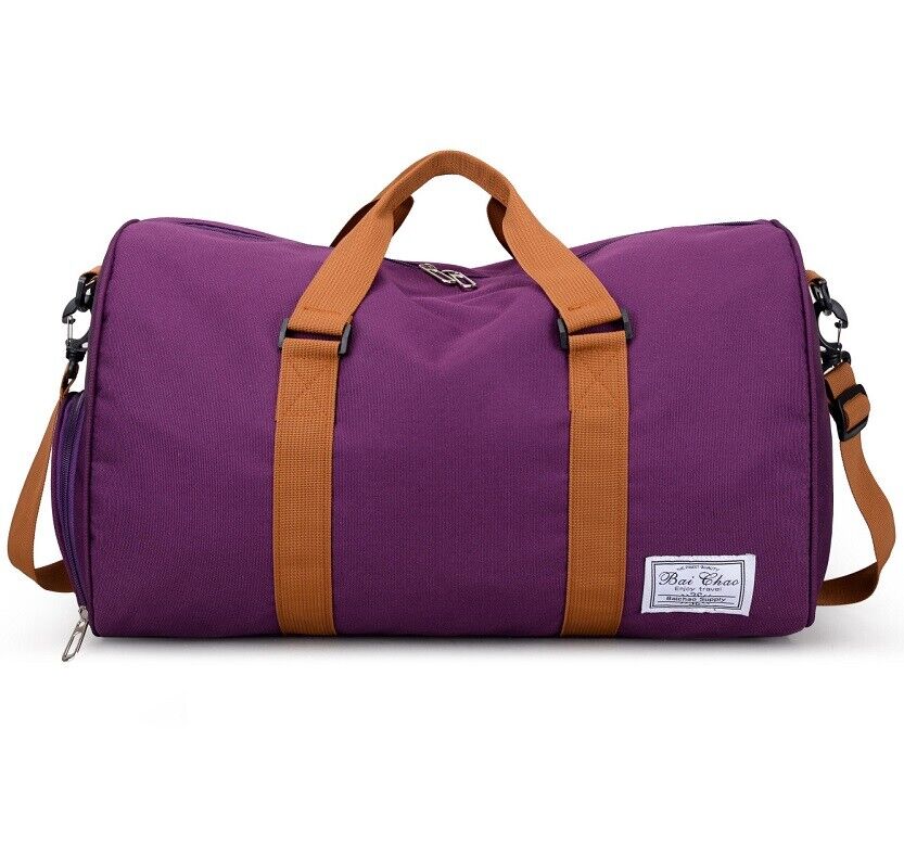 Canvas Waterproof GYM Sports Travel Luggage Bag Wet Pocket Shoe Compartment Tote