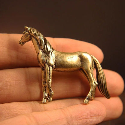 Brass Pony Ornament Solid Brass Little Steed Tea Pet Tabletop Ornament Copper